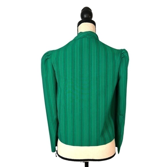 Union Made Blazer Size 5 / 6 Medium Cropped Green Black Stripe 1955 - 95 VINTAGE - Picture 3 of 9